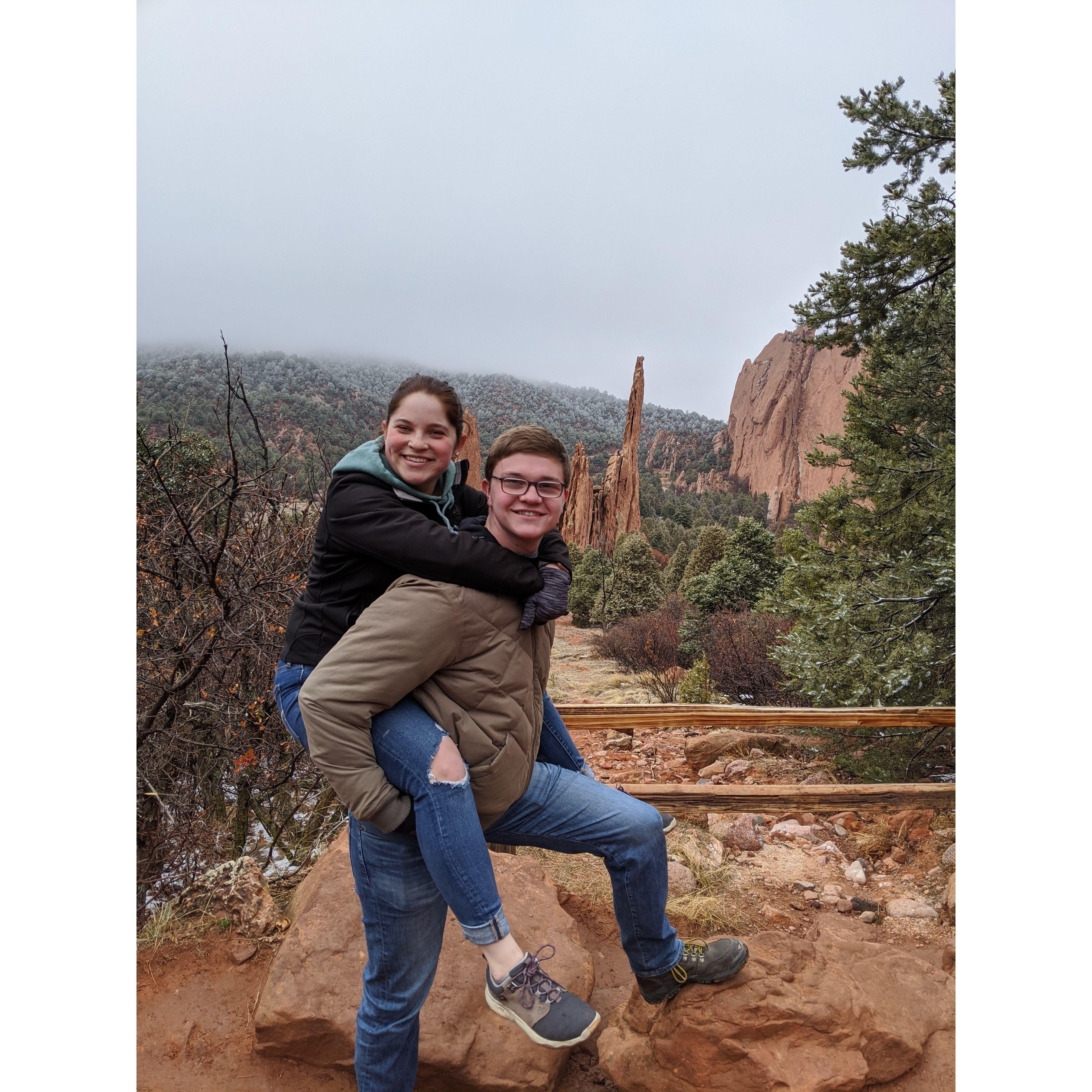 2020: Nate and Emily at Garden of the Gods during a Thiesse family trip to Colorado (days before the pandemic lockdown!)