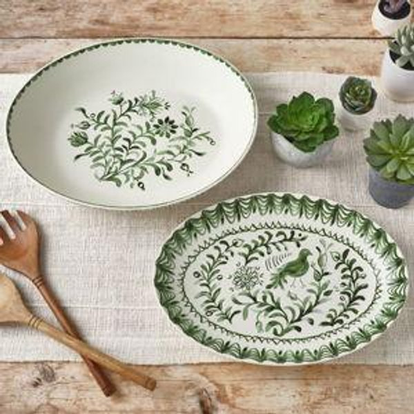 Sicily Green Bowl/Platter Set