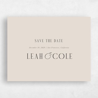 Classic Greige, Beige Wedding Save the Date - Glen Landscape