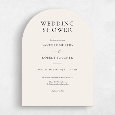 Beige Arch Wedding Wedding Shower Invitation - Barnell Portrait