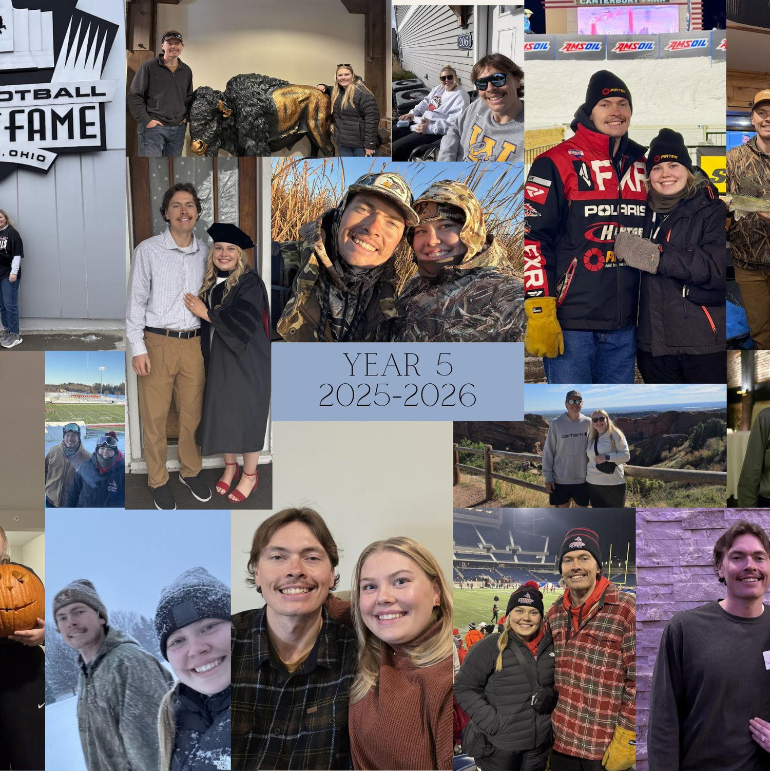 A collection of pictures from our fifth year of dating and first year of being engaged!