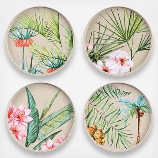 Palermo Bamboo 4-Piece Assorted Tropical Salad Plate Set