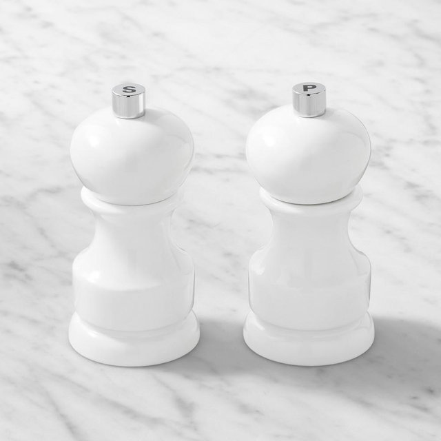 Williams Sonoma Bistro White Salt & Pepper Mills Set, 4"