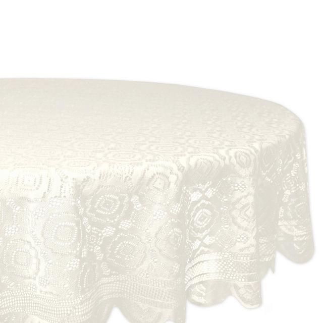 Design Imports Vintage Lace 63-Inch Round Tablecloth in Cream