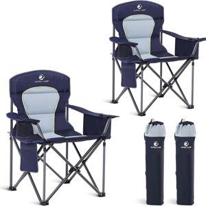 LET'S CAMP Oversized Folding Camping Chair, 2 Pack (Blue)