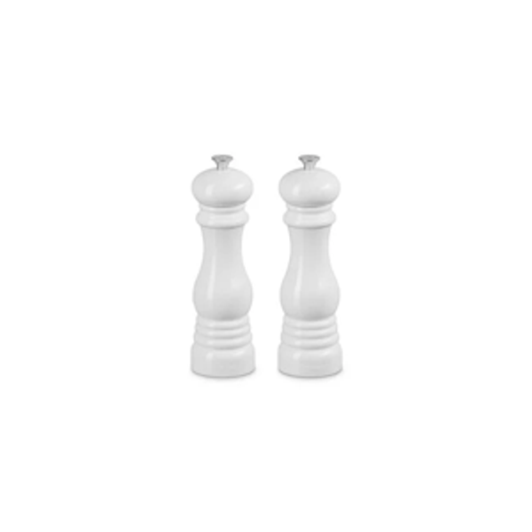 Acrylic Classic Salt and Pepper Mill Set - White