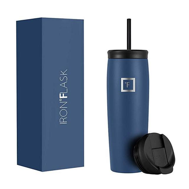 IRON °FLASK Nomad Tumbler - 24 Oz, 2 Lids (Straw/Flip), Vacuum Insulated Stainless Steel Bottle, Double Walled, Thermo Coffee Travel Mug, Water Metal Canteen