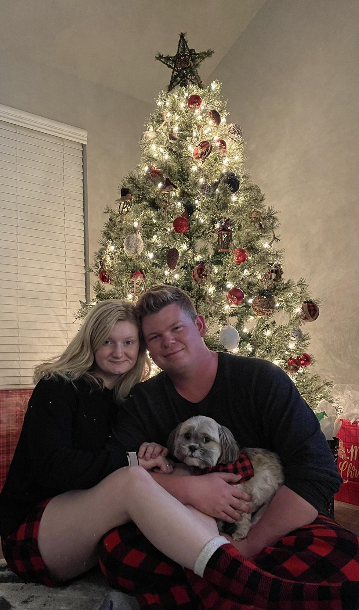 Our family Christmas photo in our 1st home