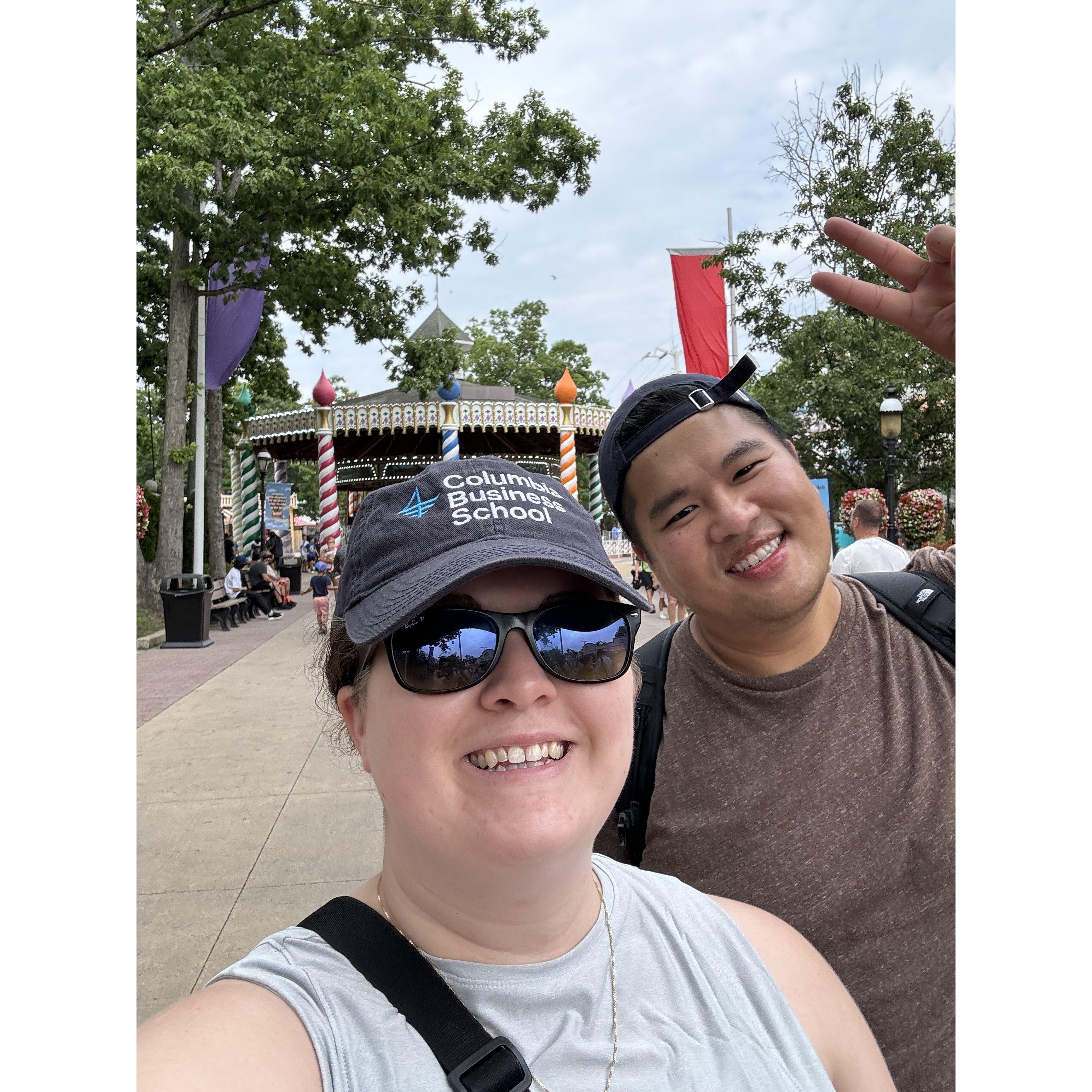 David and M.A. out for a day on the roller coasters!
