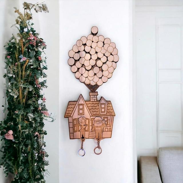 Up Premium Key Holder Wall Mount - House Balloon Keychains Wall Mount - Keyring Holder