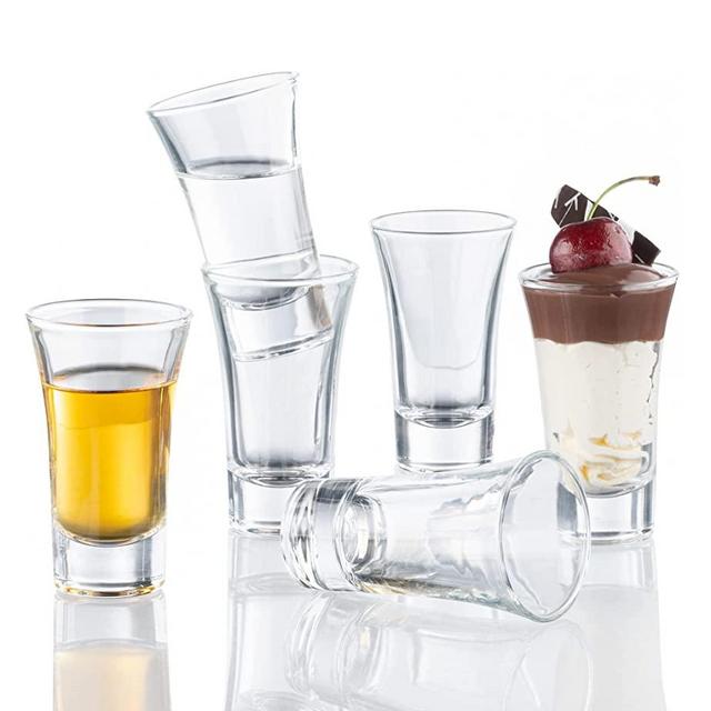 M&N Home 6-Pack Heavy Base Shot Glass Set, 2-Ounce Shot Glasses