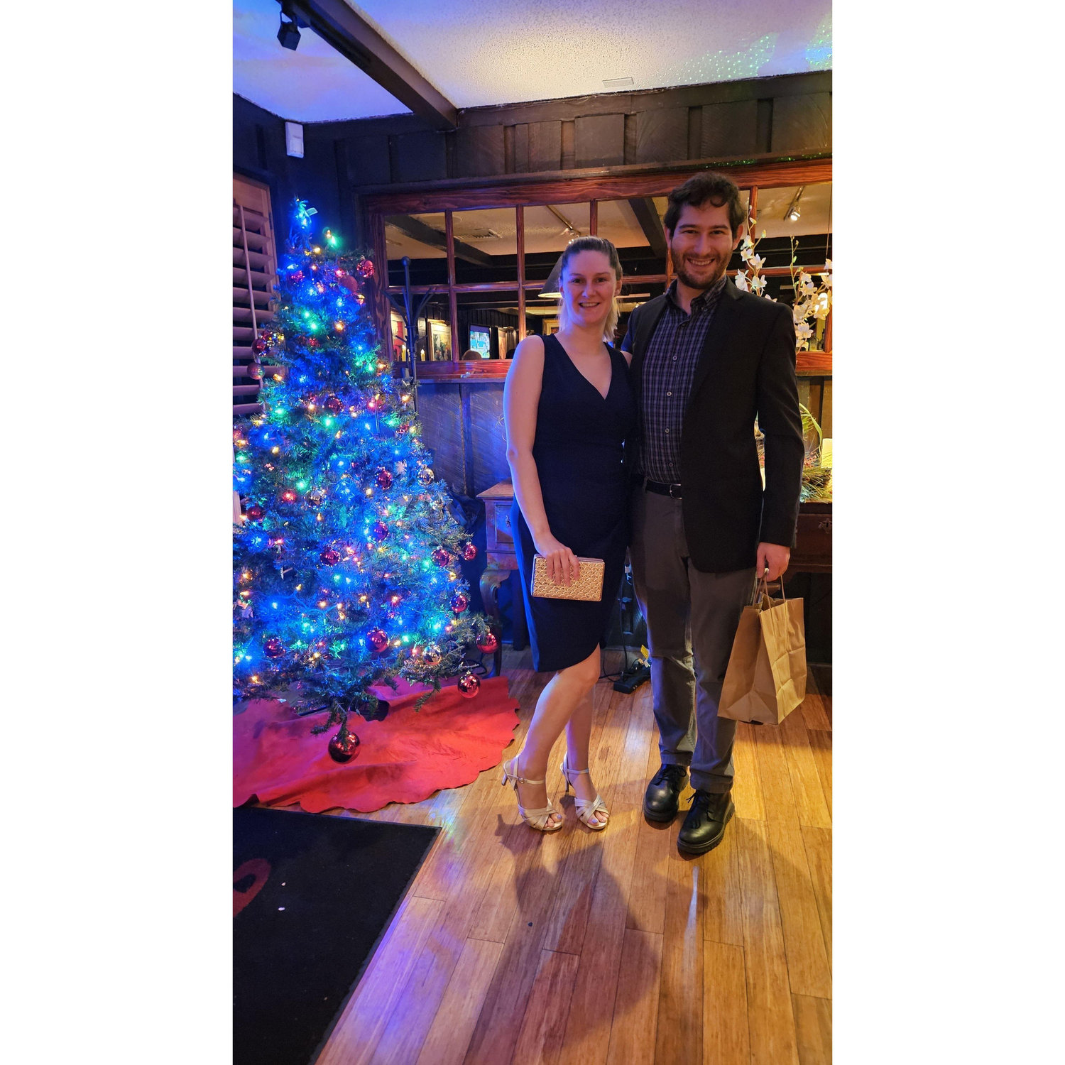 Celebrating our engagement at Raindancer Steak House