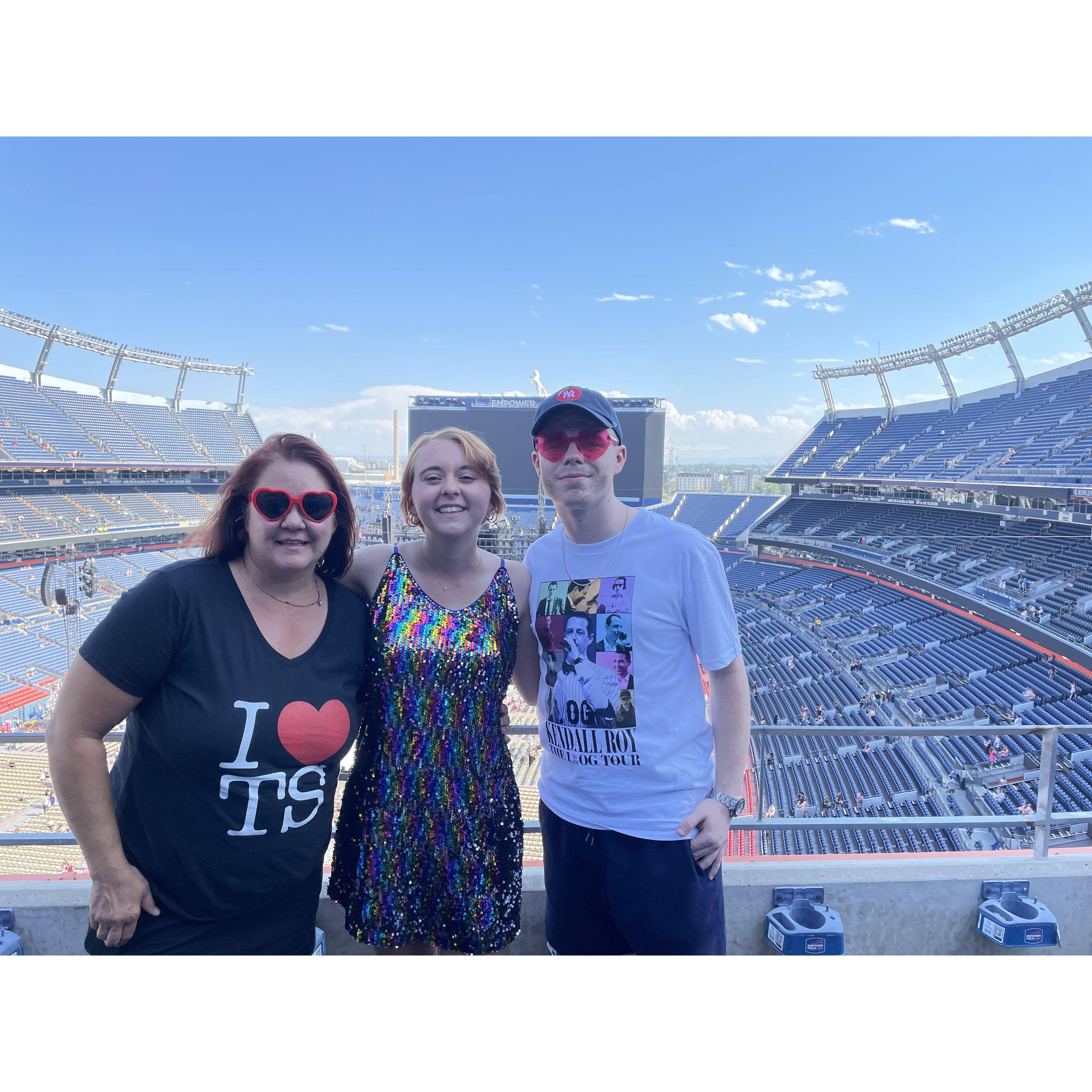 Life dream fulfilled when Amanda snagged last-minute tickets to see the Eras Tour in Denver with Zach and Mom! ✨🎶 And then she went the next day with Olivia! 💖