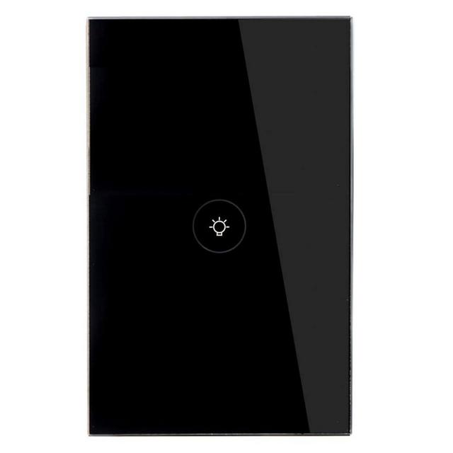 WiFi Smart Wall Touch Light Switch Glass Panel Wireless Remote Control by Mobile APP Anywhere Compatible with Alexa,Timing Function No Hub Required (Wall Switch 1 Gang)