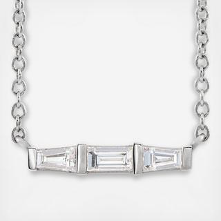 3-Stone Baguette Diamond Necklace