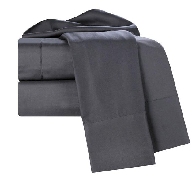 Clara Clark Luxury Soft 100% Rayon Cotton Bed Sheet Set, Queen, Charcoal Gray