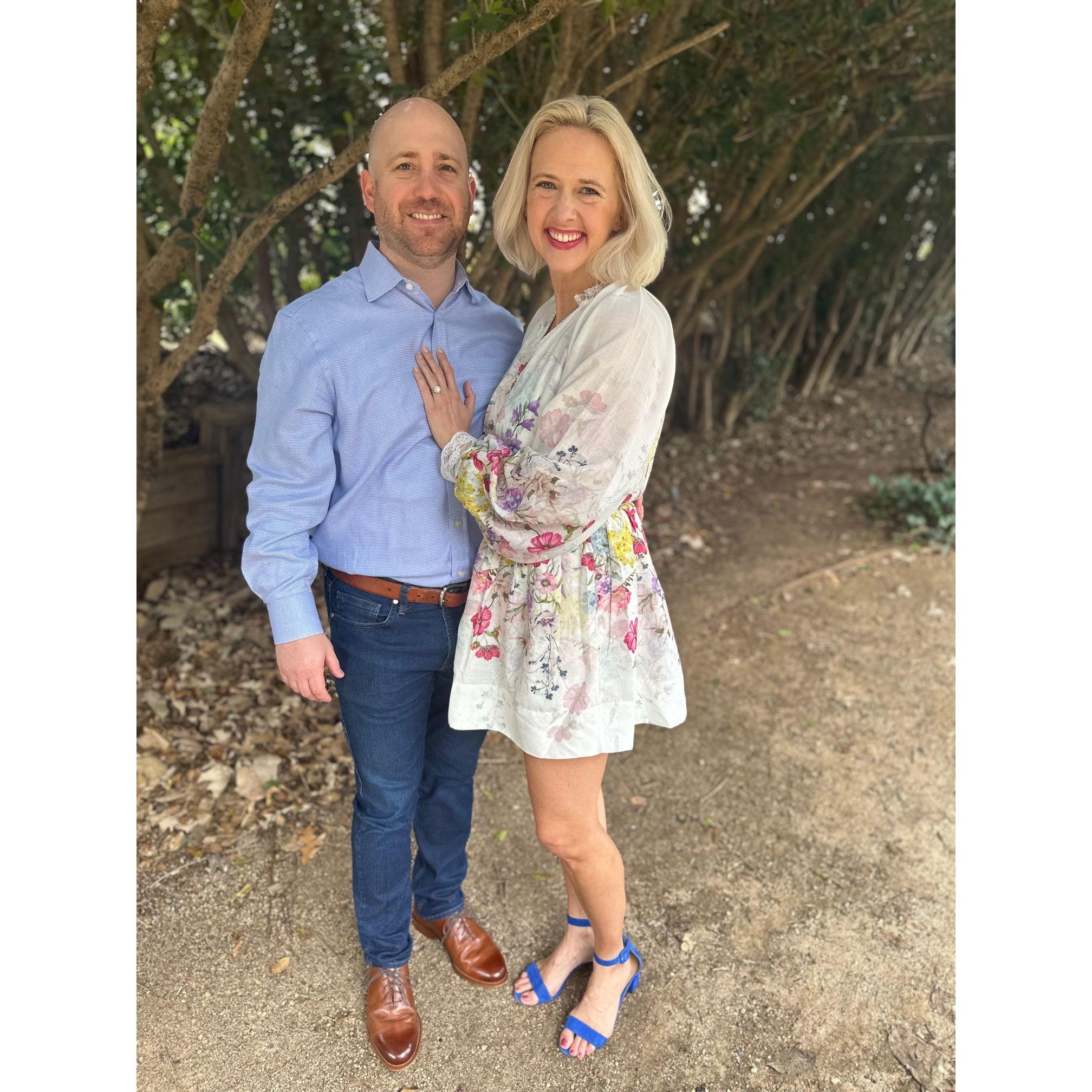 Taken at Rosie's Wine Garden in Charlotte during our engagement photo shoot by our good friend Stephanie