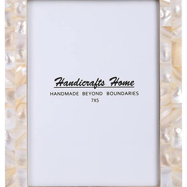 New Real Handmade Black White Bone Photo Picture Vintage Imported Chic Frame Made to Display Pictures 5x7, Pearl