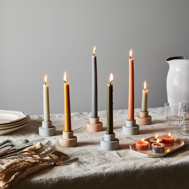 Modern 2-in-1 Silicone Candle Holder Trio {Grey Sky}