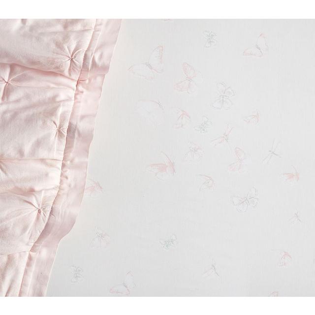 Monique Lhuillier Sateen Ethereal Butterfly Fitted Crib Sheet, Blush Pink