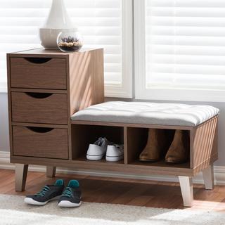 Arielle Seating Bench With Two Open Shelves