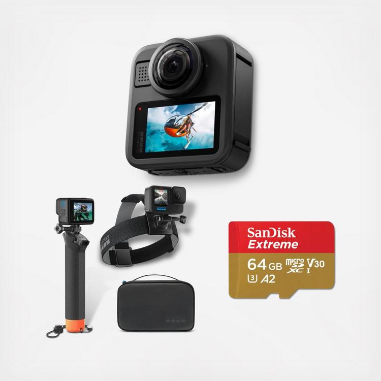 GoPro, MAX2 with Adventure Kit 3.0 & 64GB microSD Memory Card | Zola