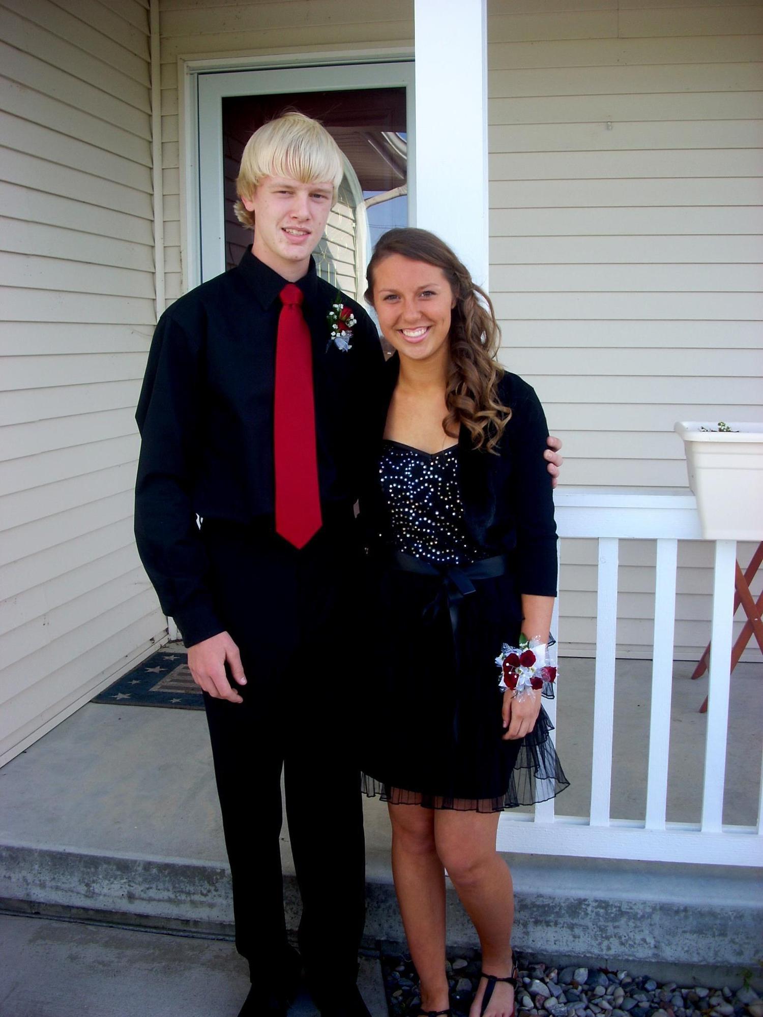 Our very first high school homecoming together! (Yes, yes I do I have an orange spray tan...)