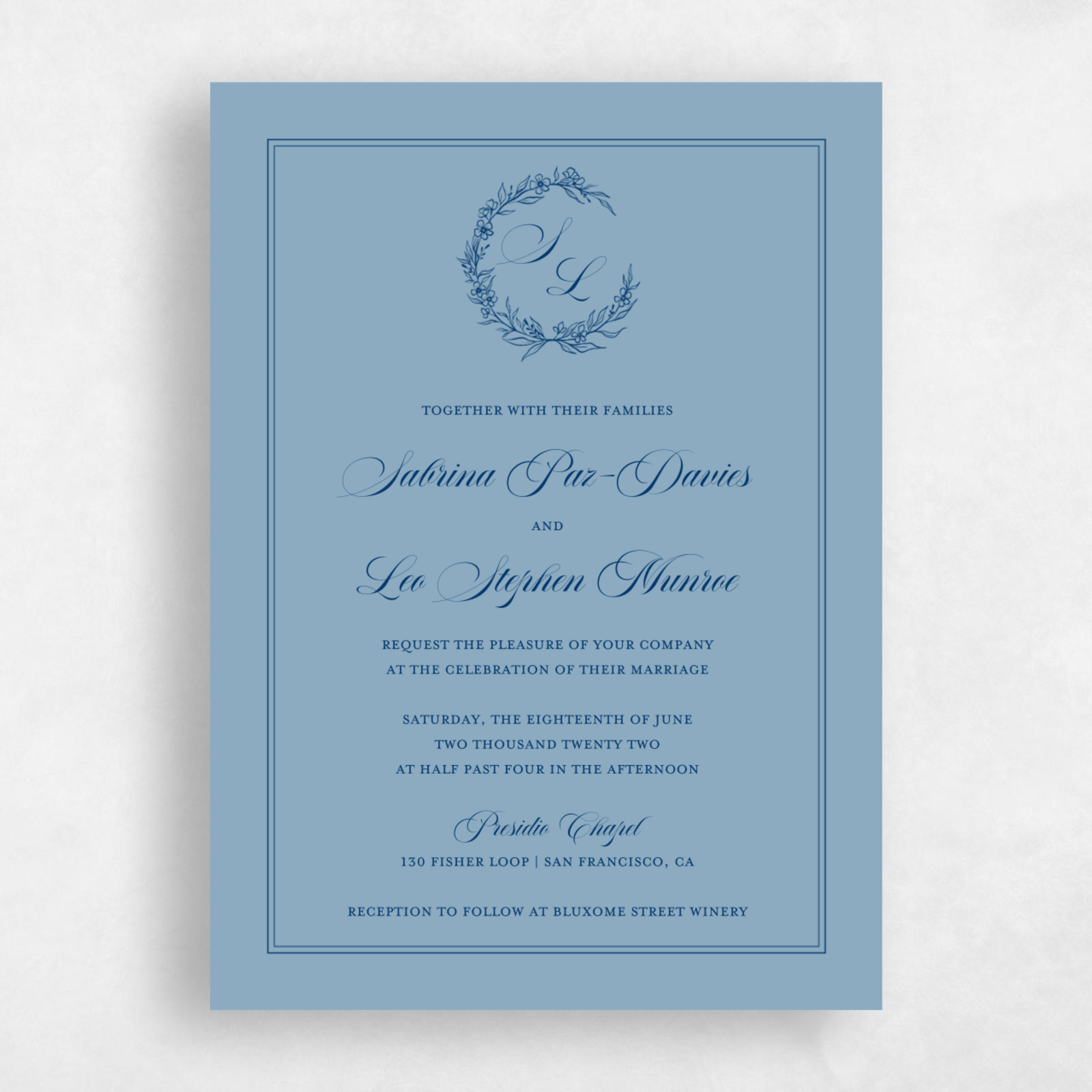 Dakota Frame Foil | White | Zola Wedding Invitations