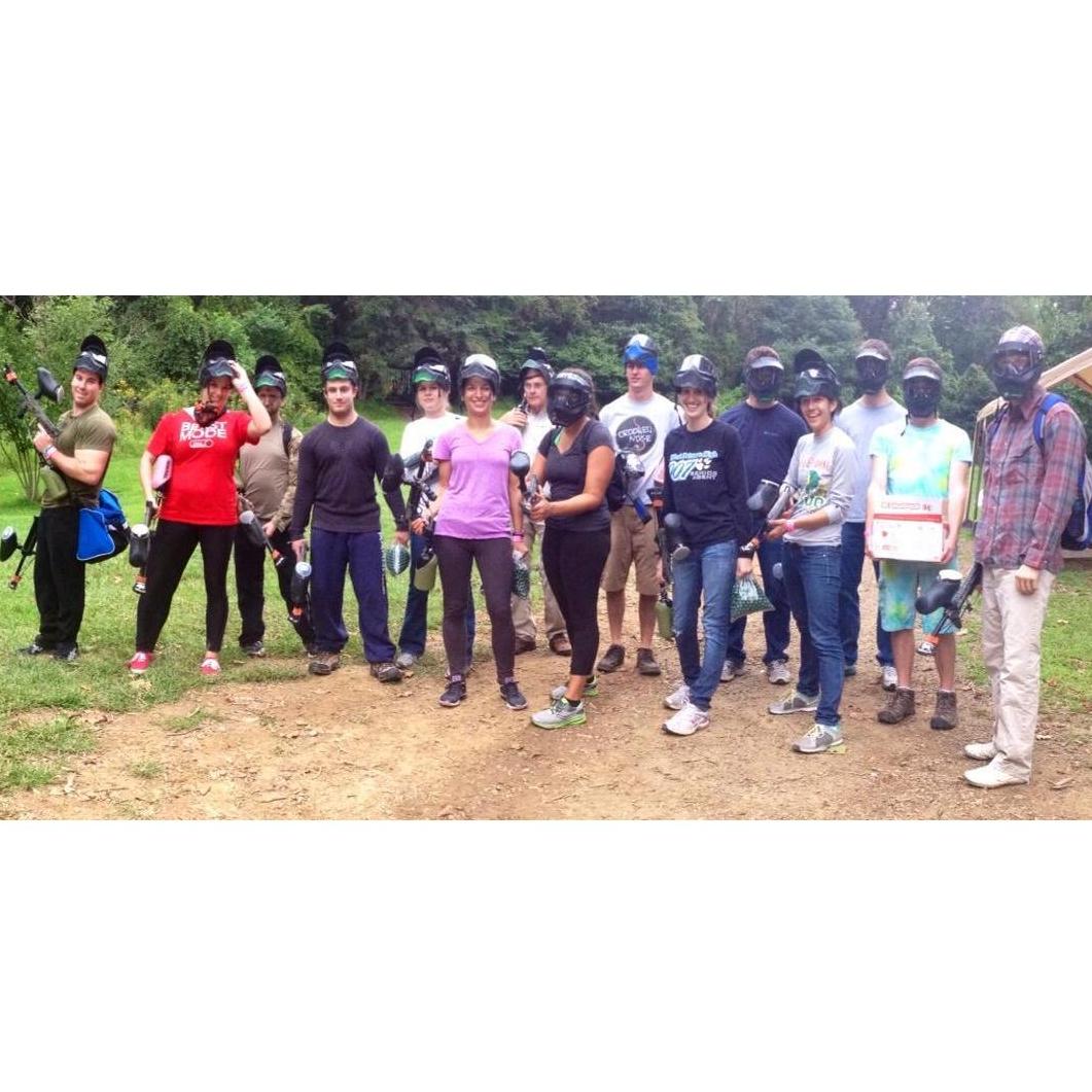 We spent our first anniversary having all of our friends go paintballing!   August, 2014