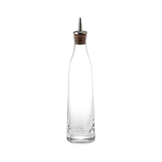 Creative Co-Op 8-Ounce Glass Cruet with Stainless Steel and Cork Spout, Clear