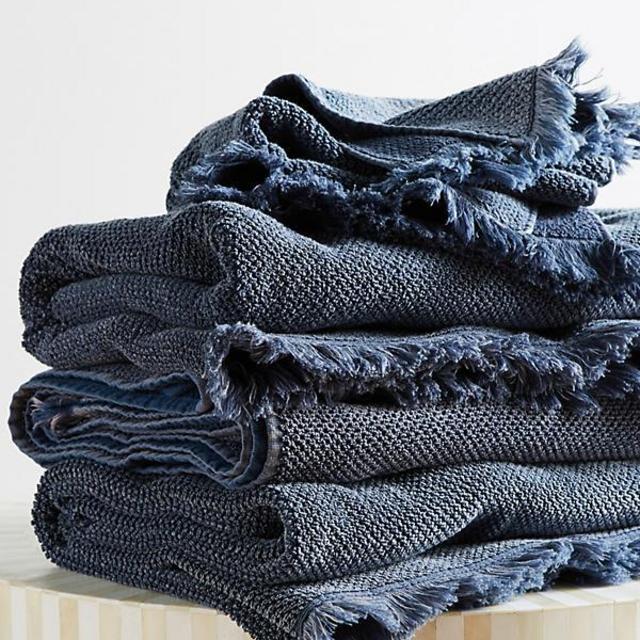 Kassatex Antico Towel Collection: indigo hand towel