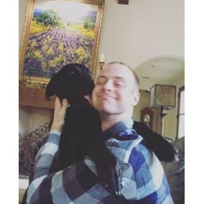 Soda and Ben, the dog-godfather.