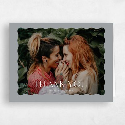 Pewter Gray, Grey Wedding Thank You - Spencer Photo