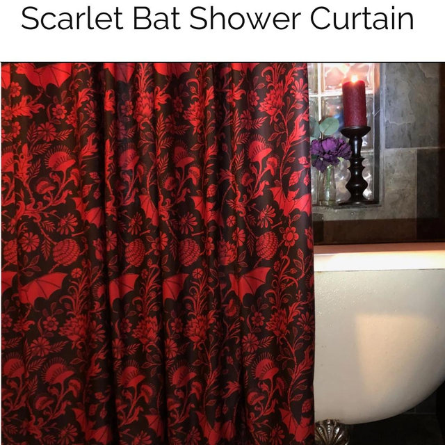 Scarlet Bat Shower Curtain