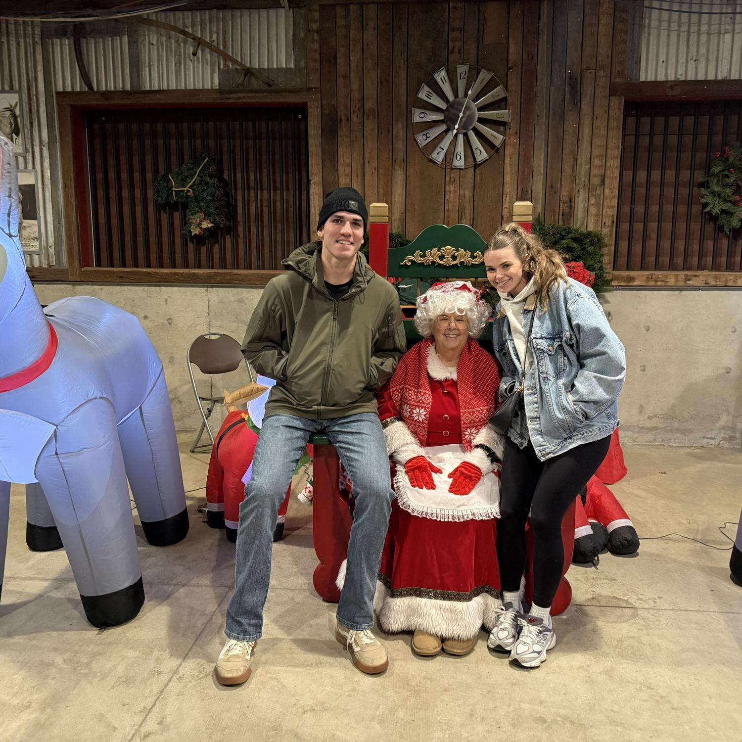Telling Mrs. Clause all our Christmas wishes!