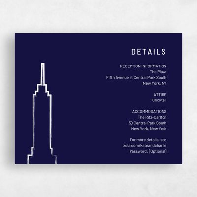 Navy, Blue Wedding Enclosure - Manhattan Skyline