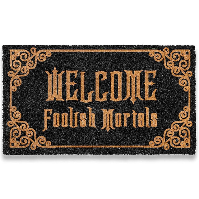 Welcome Foolish Mortals Doormat 30x17 Inch, Welcome Mat Foolish Mortals Door Mat, Haunted Mansion Decor Outdoor, Haunted Mansion Decoration, Spooky Door Mat, Outdoor Doormat Halloween