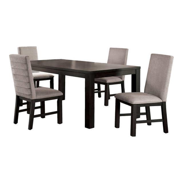 HOMES: Inside + Out 5pc Brightpeak Transitional Dining Table Set Antique Black/Gray