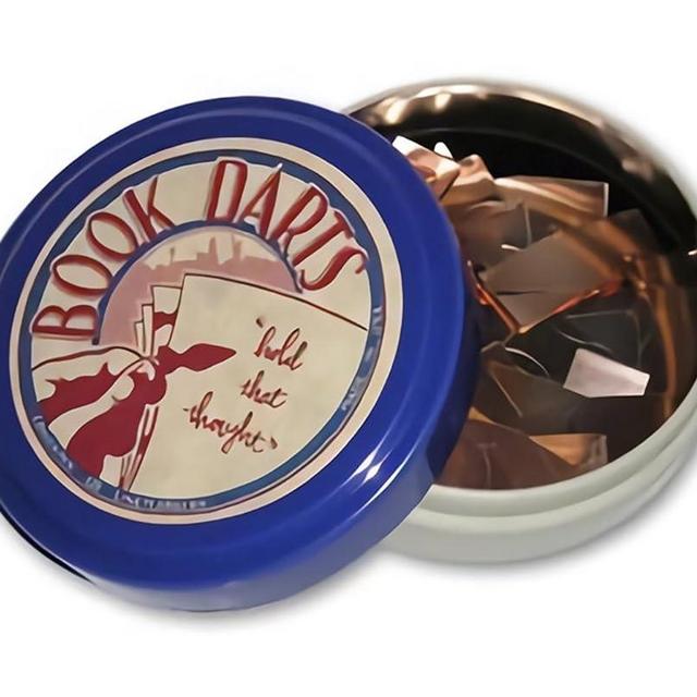 Book Darts Line Markers - 125 Count Tin Mixed Metals Bookmarkers