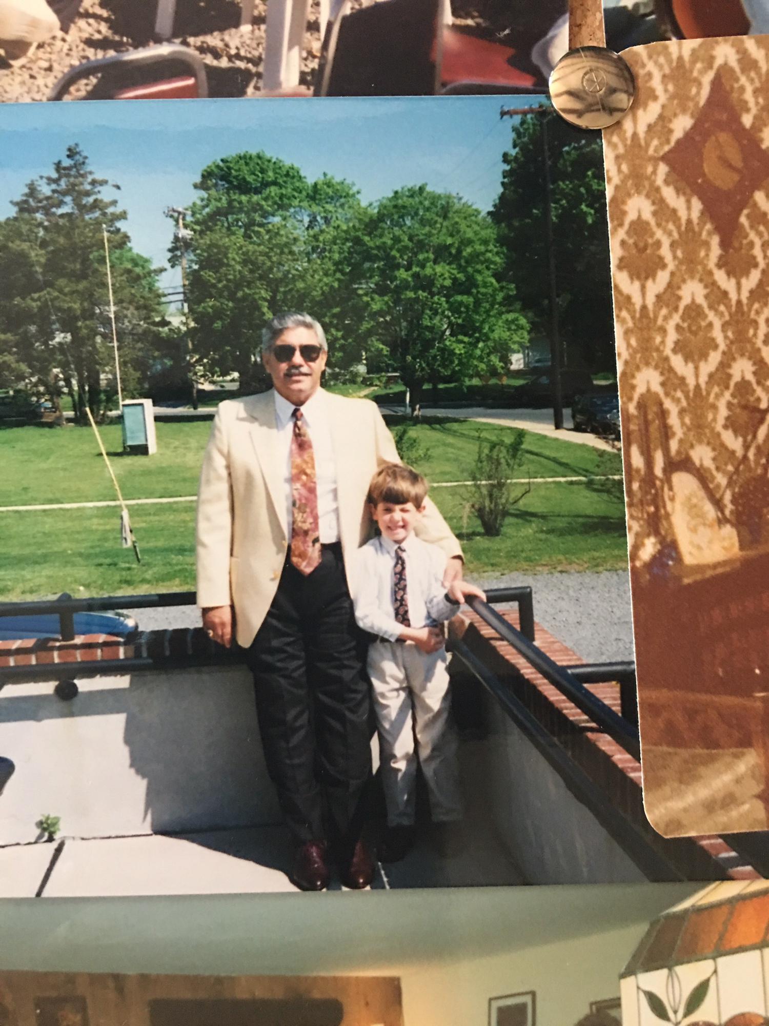 Cody with Pop, his grandfather.