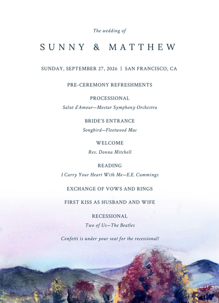 Montecillo | Deep Forest | Zola Wedding Programs