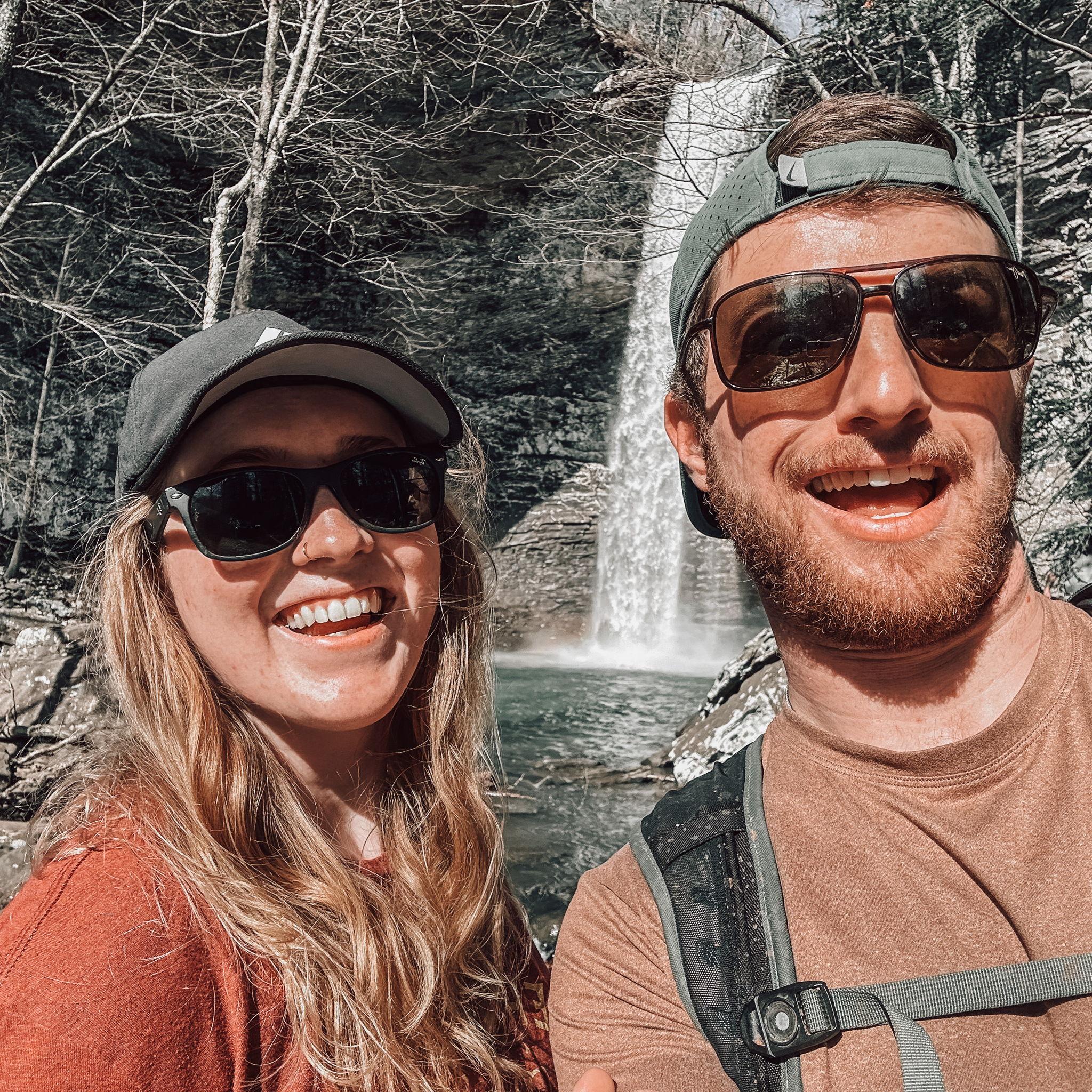 One of the first waterfalls we saw (and got in) together! This one was near Knoxville, TN, where Aaron joined Gab on her work trip (March 2023).