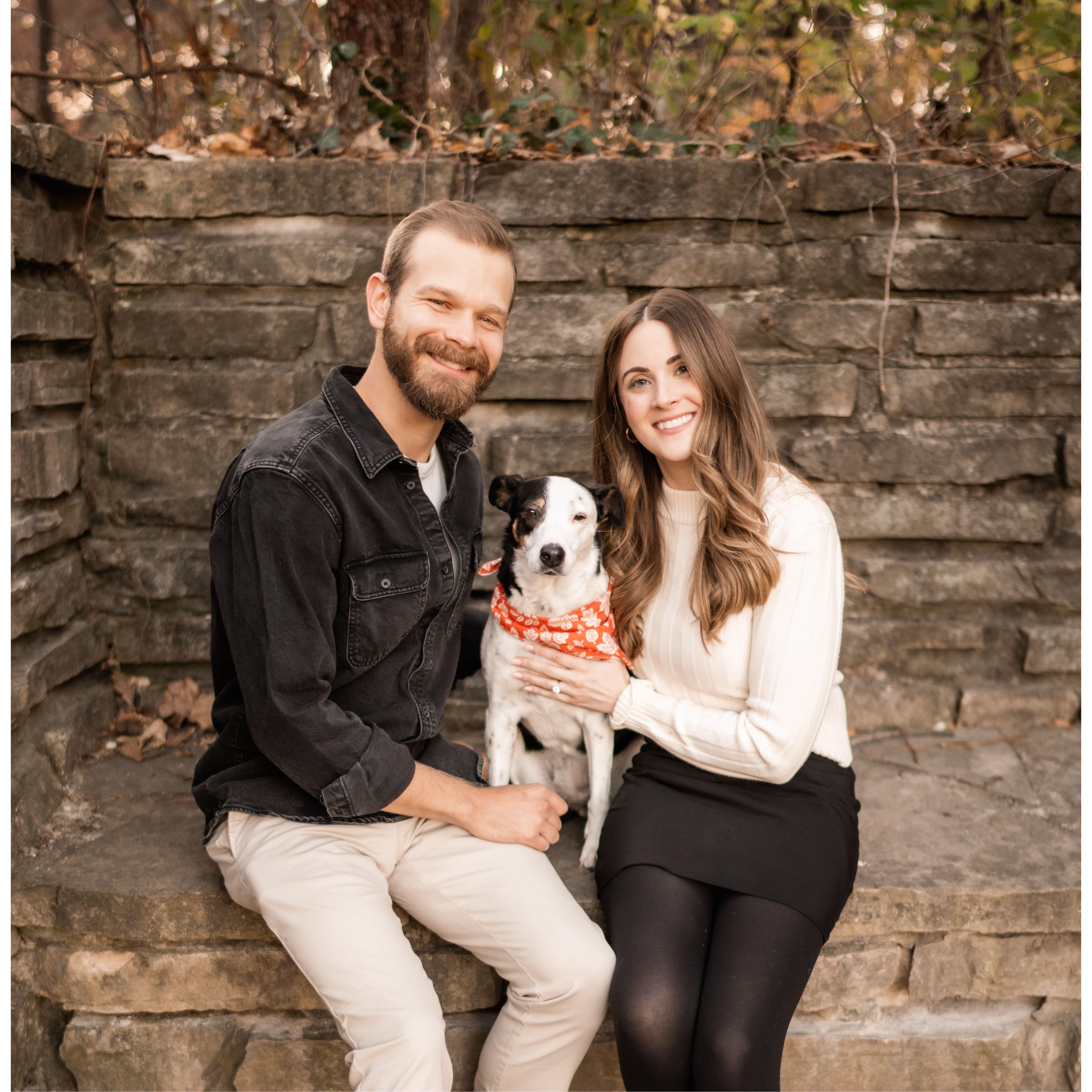 Our little family: Jim, Juniper (we call her Junie), and Monica.