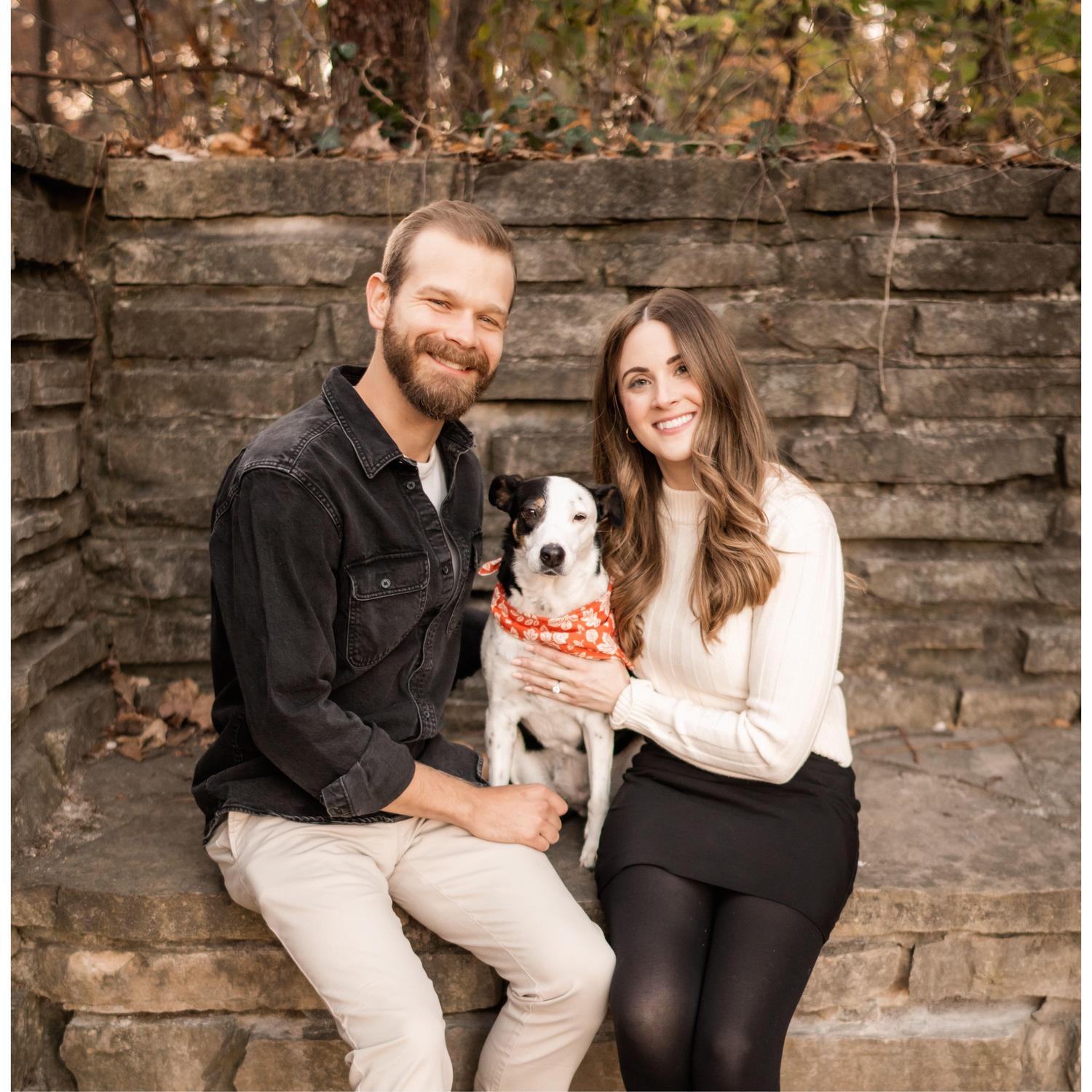 Our little family: Jim, Juniper (we call her Junie), and Monica.