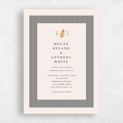 Beige Wedding Invitation - Maldives Portrait