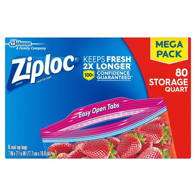 Ziploc Storage Quart Bags - 80ct
