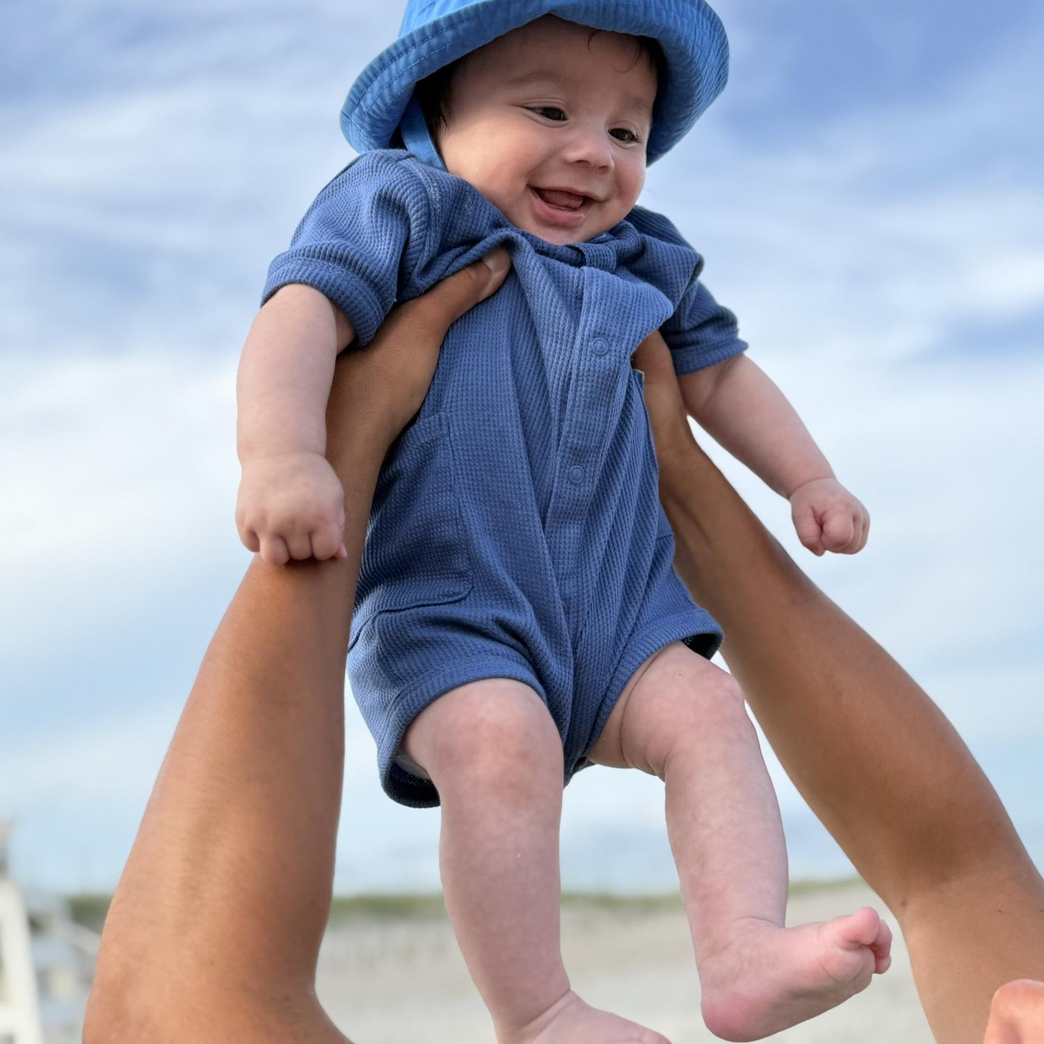 Baby Jeffrey loves Onslow Beach!