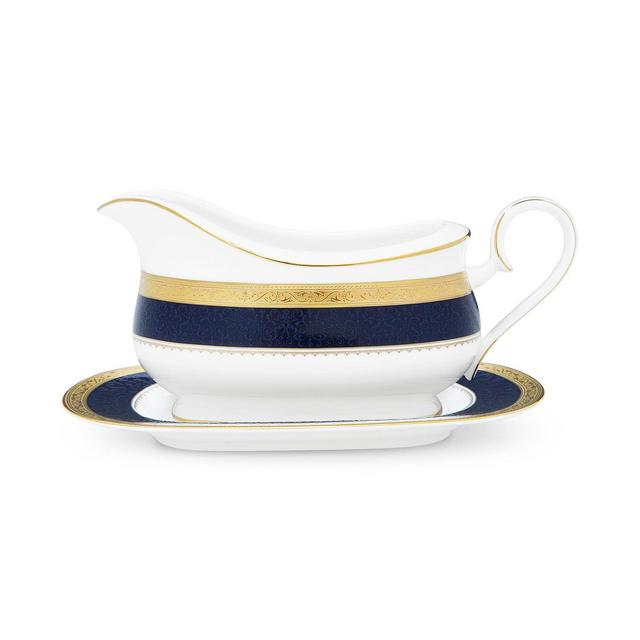 Noritake Odessa Cobalt Gold Gravy W/Tray (2 Pcs), 21-1/2 Oz.