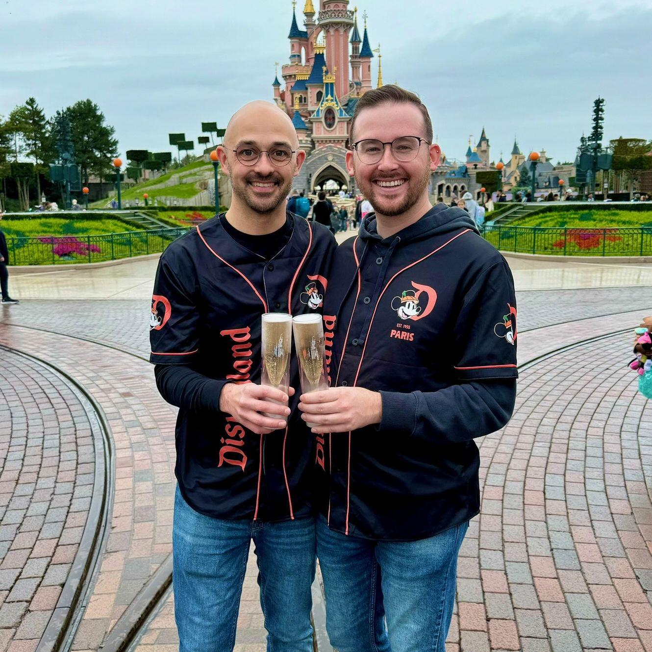 At Disney Paris you can drink in Magic Kingdom. Right down Main Street you will find a little champagne cart where we got to commemorate our time.