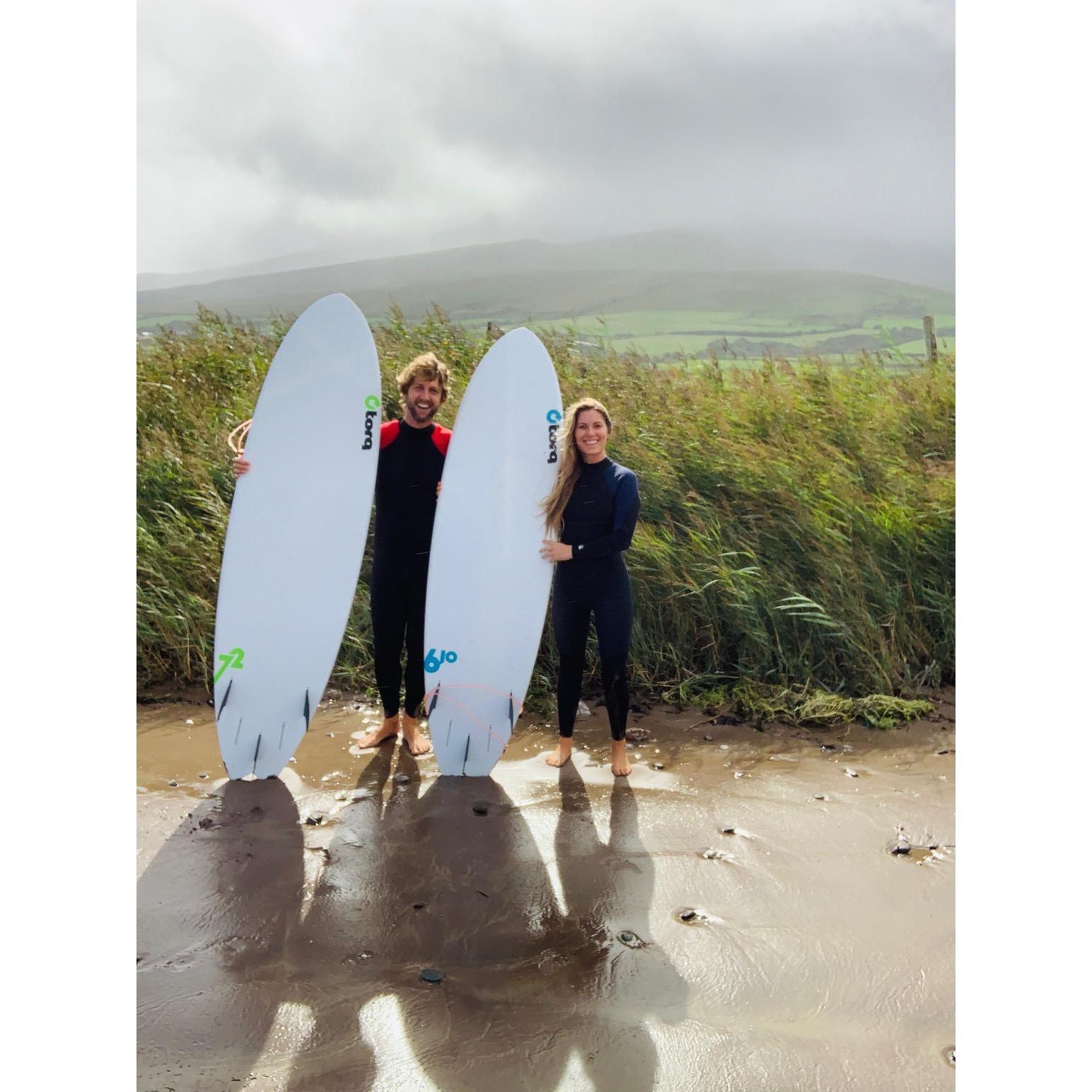 Surfing in Ireland. Our first trip together off the North American continent.
